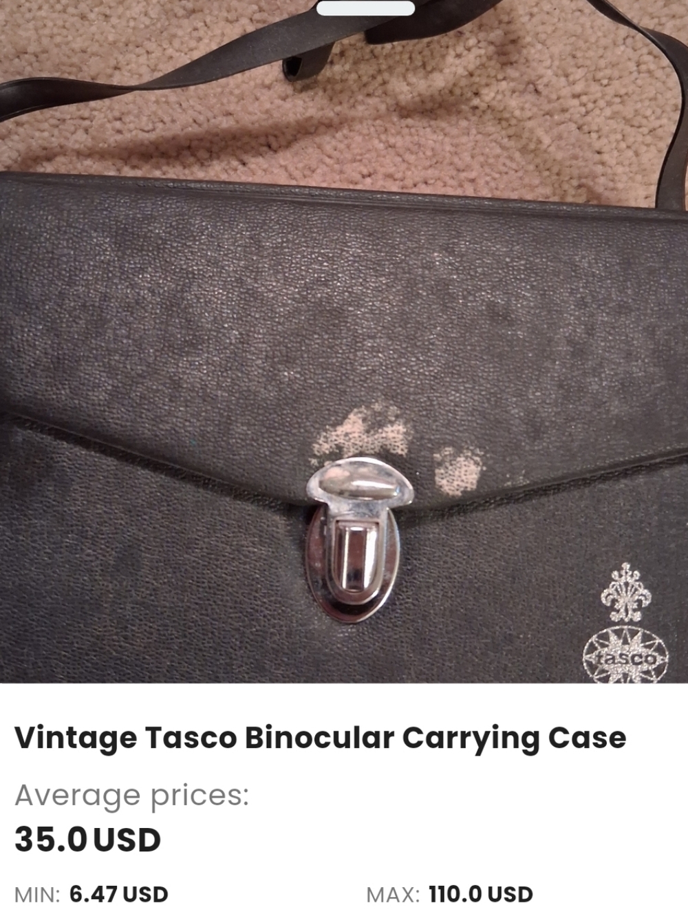 Tasco Black Binocular Carrying Case with Shoulder Strap